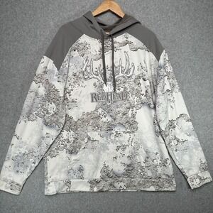 Redhead Brand Men's Tundra Camouflage Antler Skull Hoodie Gray White Size XL NEW